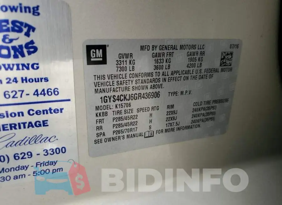 1GYS4CKJ6GR436906 Photo# 13