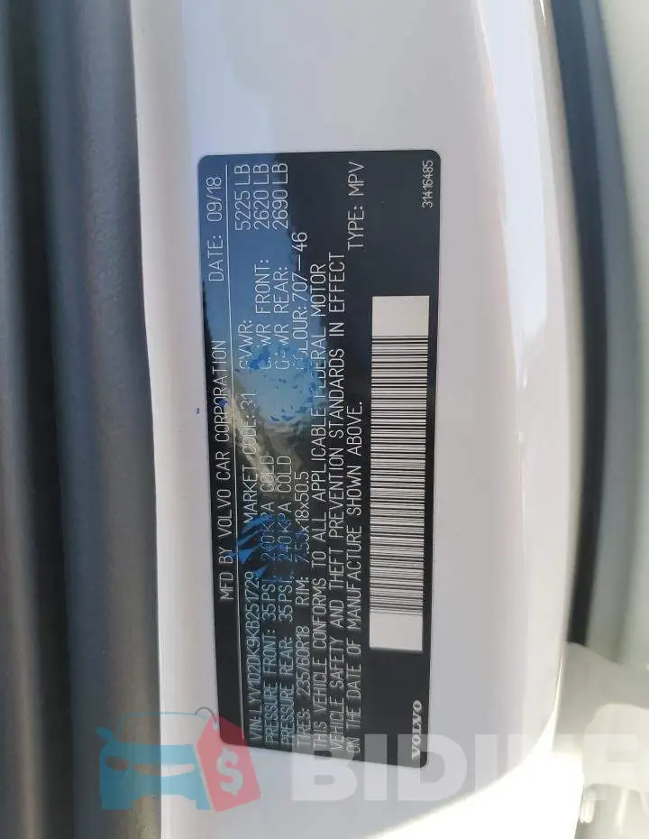 LYV102DK9KB251729 Photo# 14