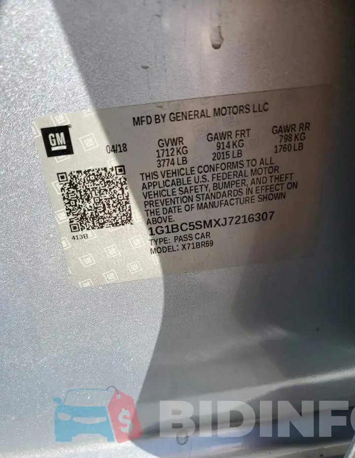 1G1BC5SMXJ7216307 Photo# 12
