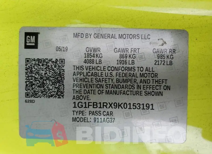 1G1FB1RX9K0153191 Photo# 12
