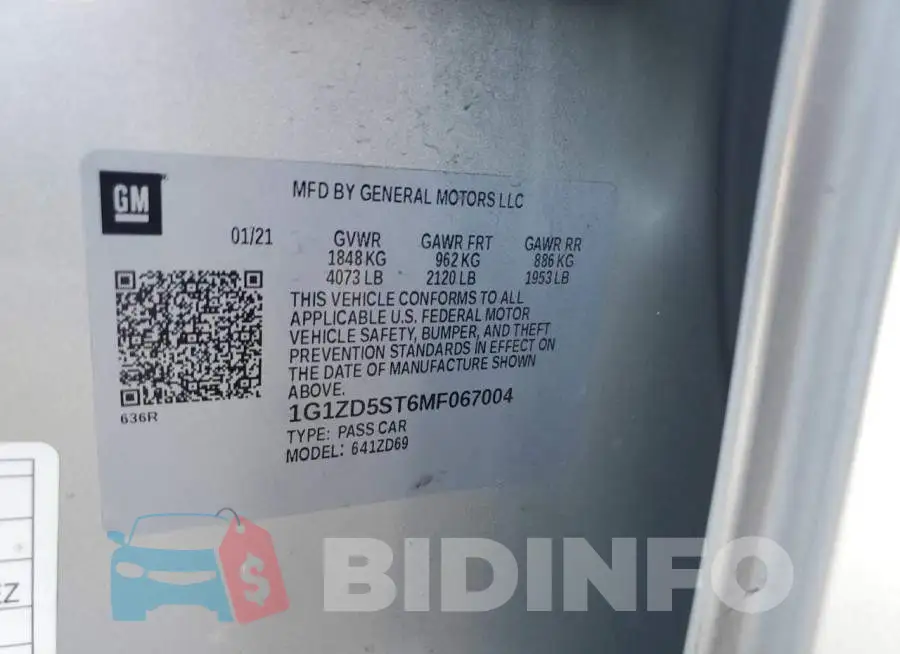 1G1ZD5ST6MF067004 Photo# 12