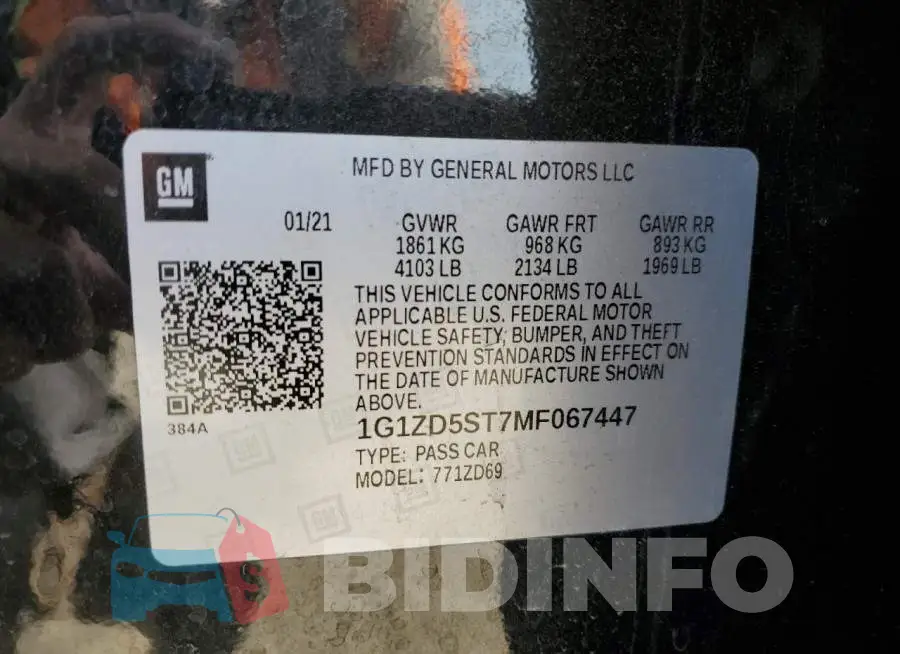 1G1ZD5ST7MF067447 Photo# 13