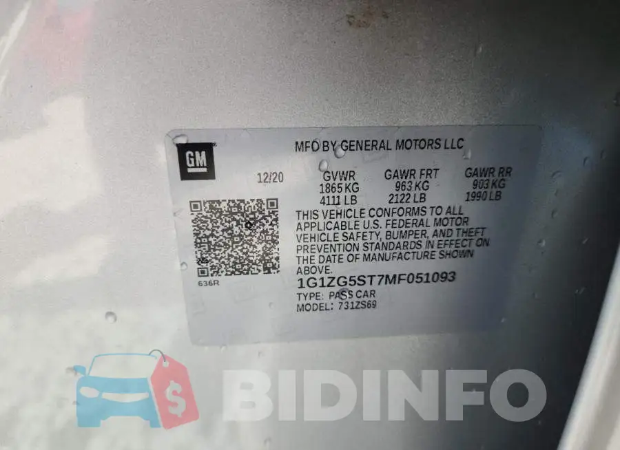 1G1ZG5ST7MF051093 Photo# 12