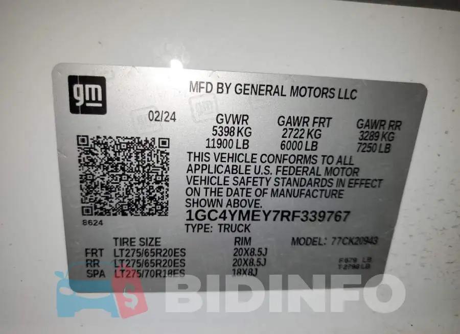 1GC4YMEY7RF339767 Photo# 12