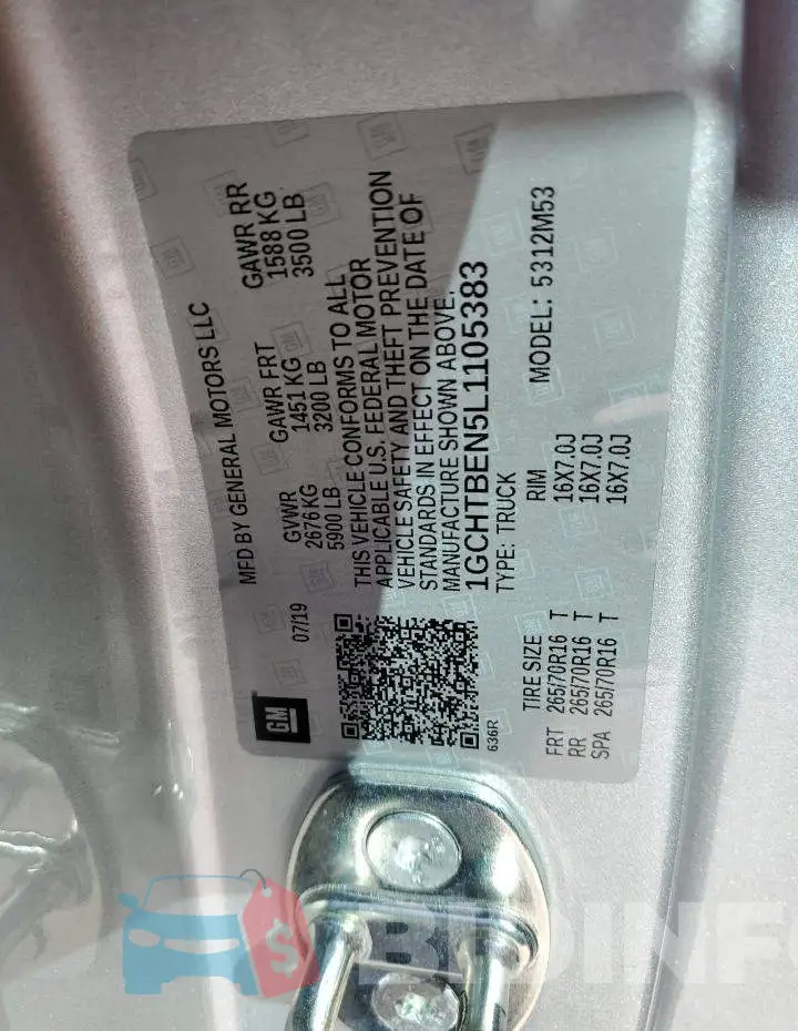 1GCHTBEN5L1105383 Photo# 12