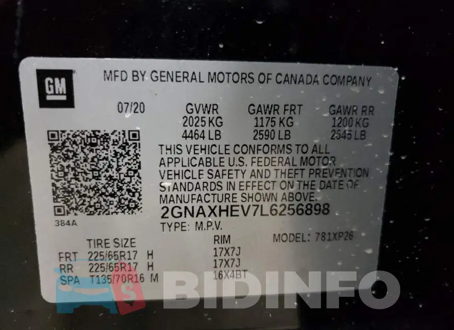 2GNAXHEV7L6256898 Photo# 13