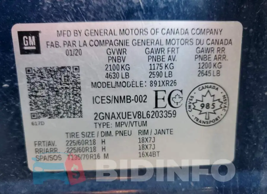 2GNAXUEV8L6203359 Photo# 13