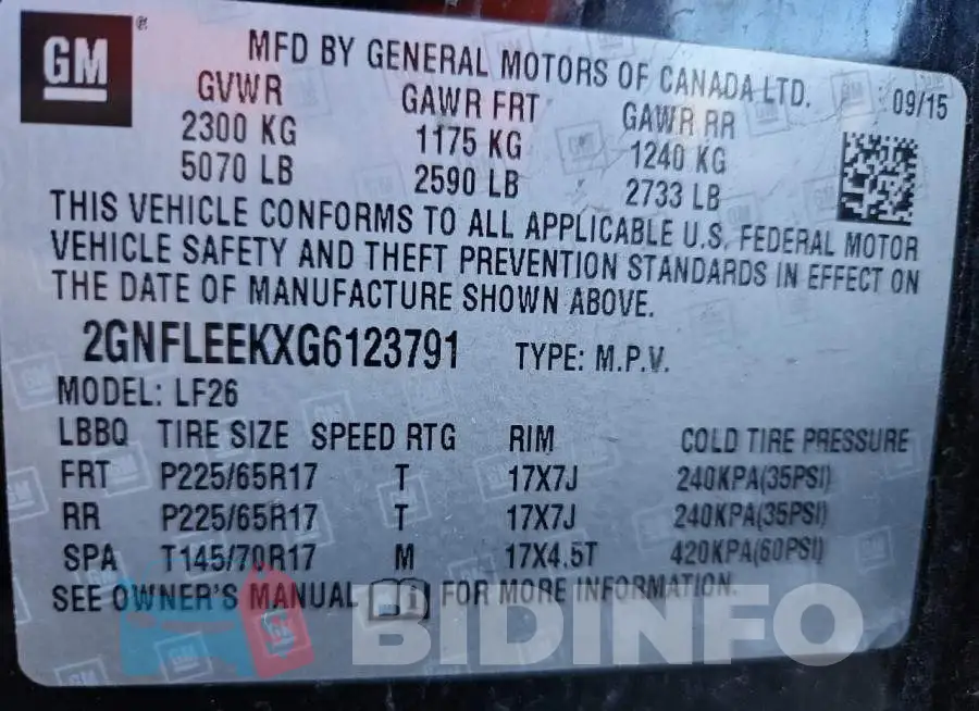 2GNFLEEKXG6123791 Photo# 13