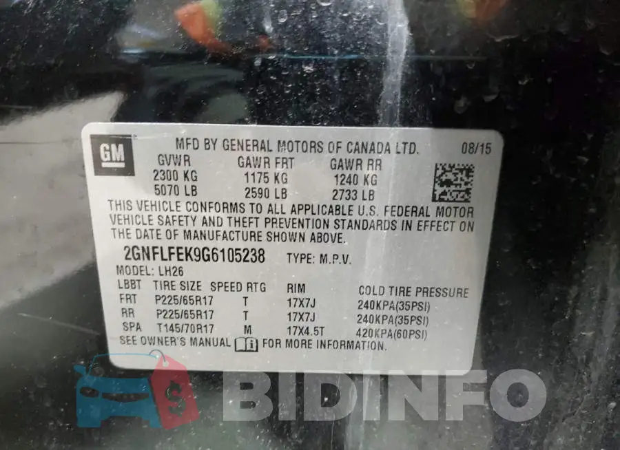 2GNFLFEK9G6105238 Photo# 13