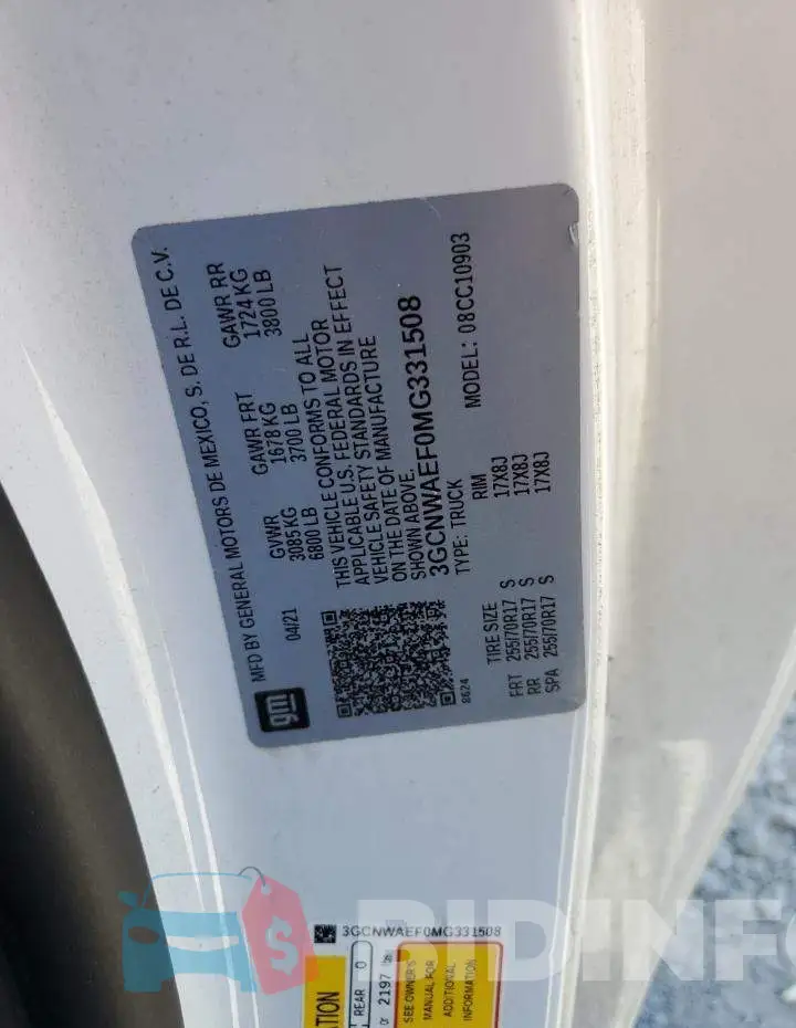 3GCNWAEF0MG331508 Photo# 12