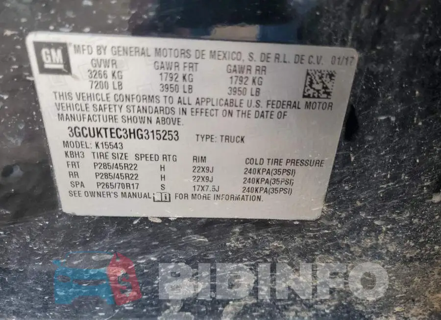 3GCUKTEC3HG315253 Photo# 12