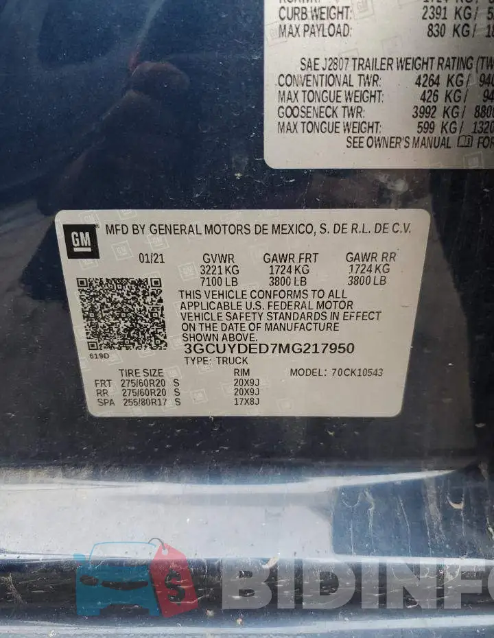 3GCUYDED7MG217950 Photo# 12