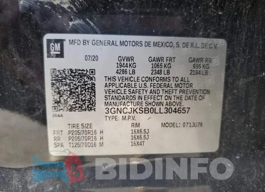 3GNCJKSB0LL304657 Photo# 12