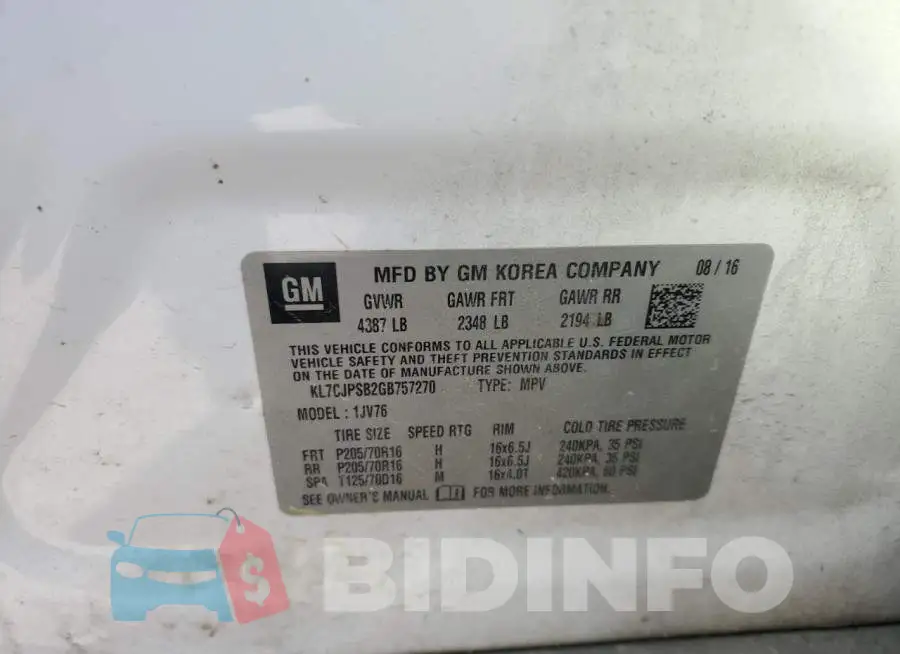 KL7CJPSB2GB757270 Photo# 13