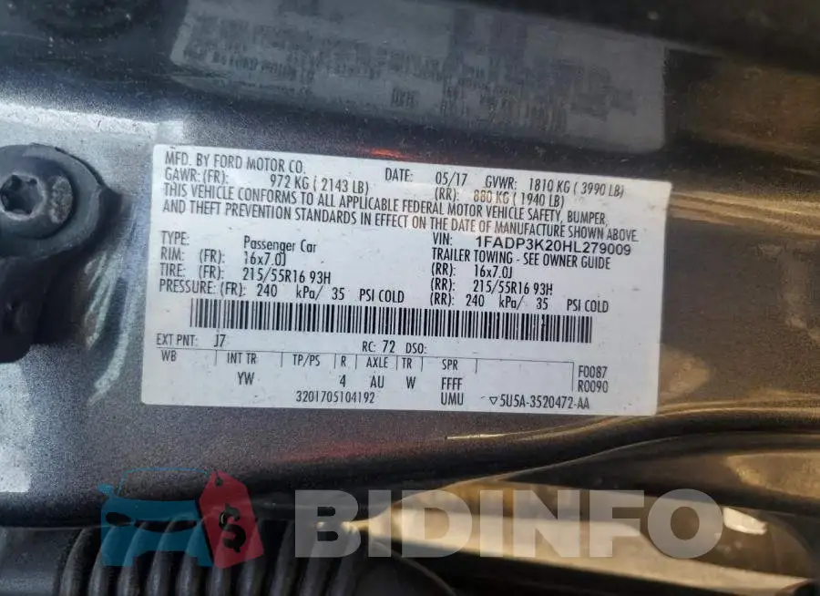 1FADP3K20HL279009 Photo# 13