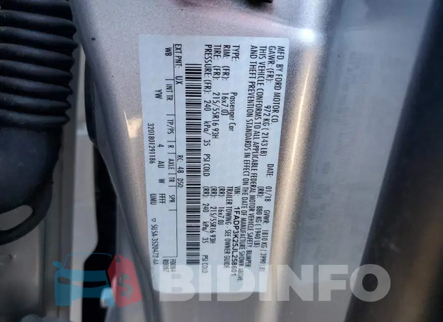 1FADP3K25JL258601 Photo# 12