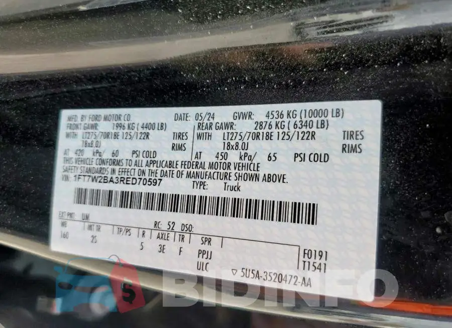 1FT7W2BA3RED70597 Photo# 12