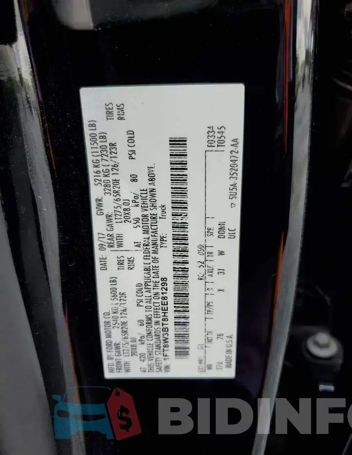 1FT8W3BT8HEE81298 Photo# 12