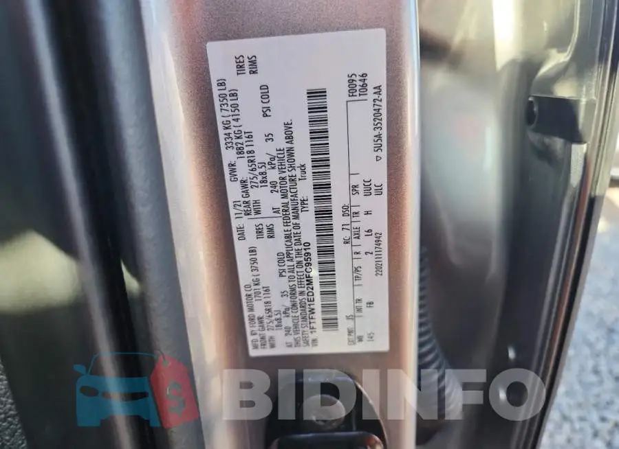 1FTFW1ED2MFC95910 Photo# 12