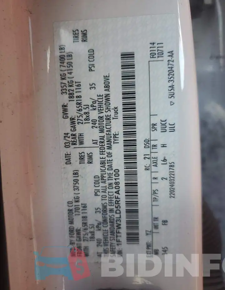1FTFW3LD5RFA08100 Photo# 12