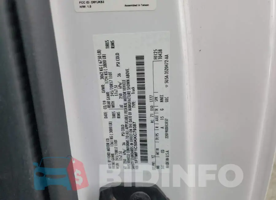 1FTMF1C50KKC79387 Photo# 12