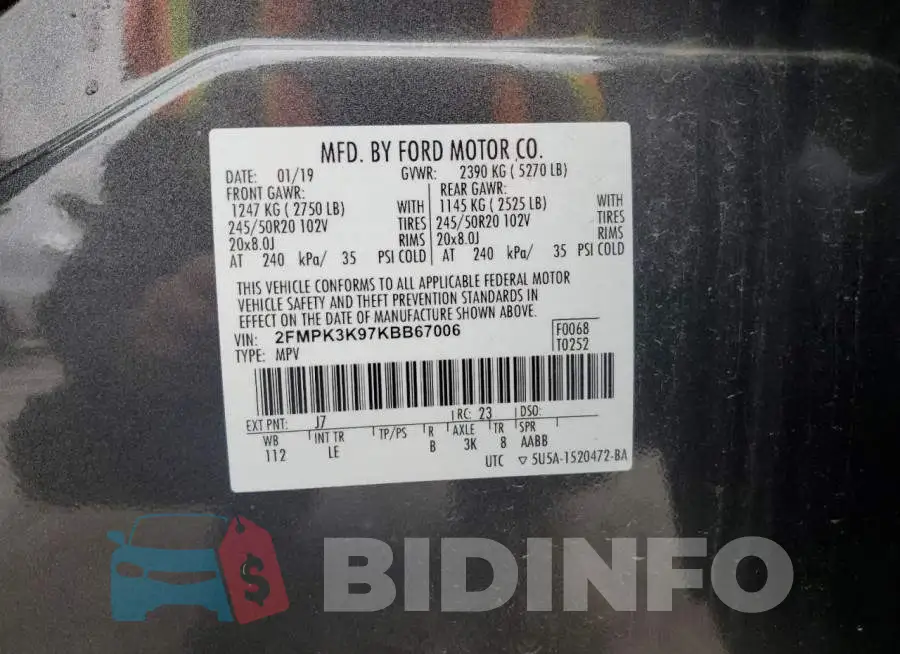2FMPK3K97KBB67006 Photo# 13