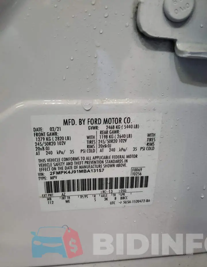 2FMPK4J91MBA13157 Photo# 14
