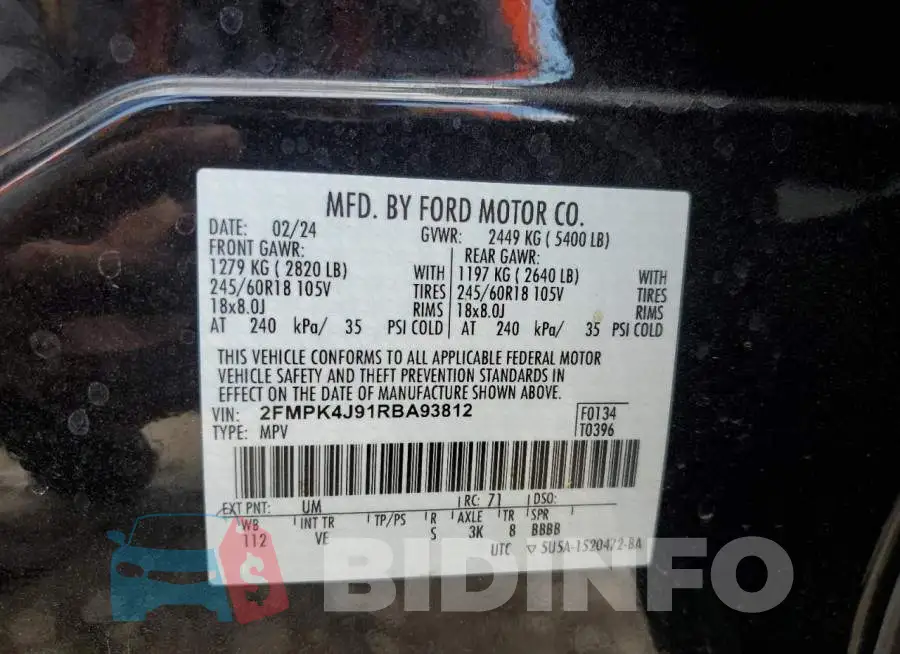 2FMPK4J91RBA93812 Photo# 13