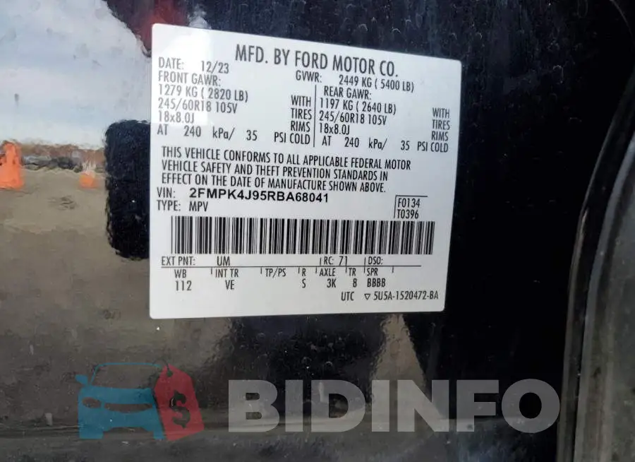 2FMPK4J95RBA68041 Photo# 13