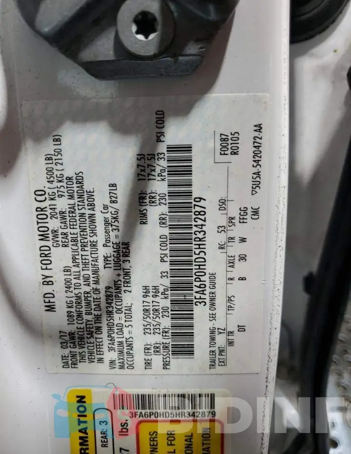 3FA6P0HD5HR342879 Photo# 12