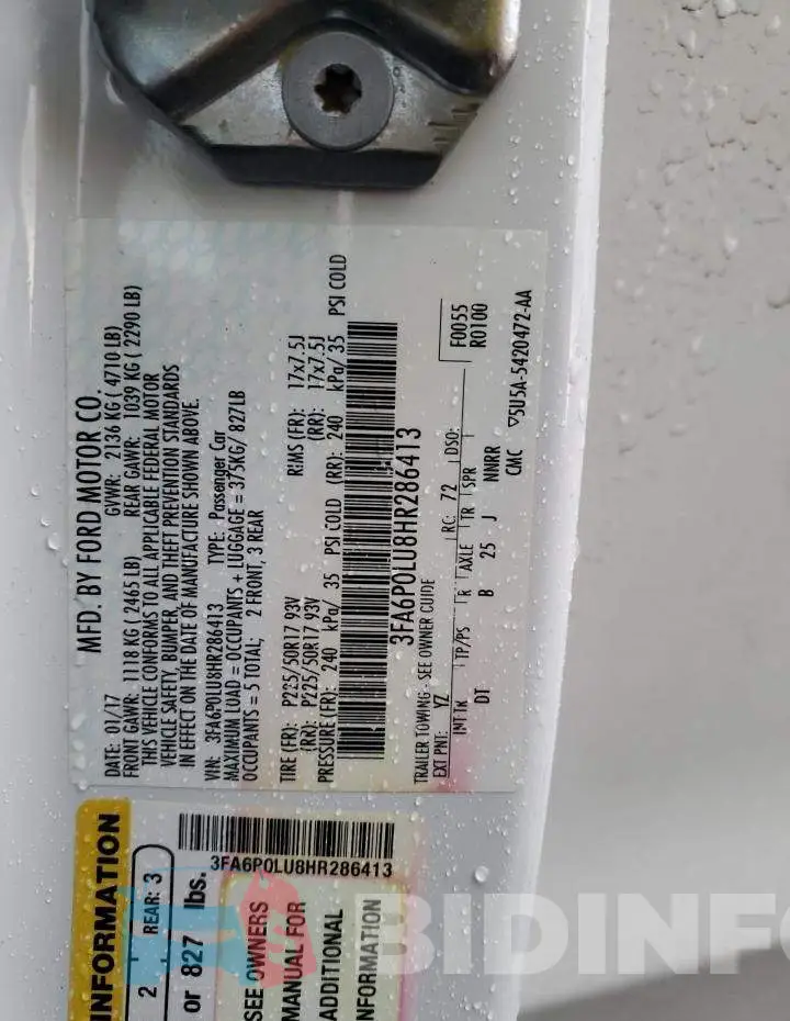 3FA6P0LU8HR286413 Photo# 12