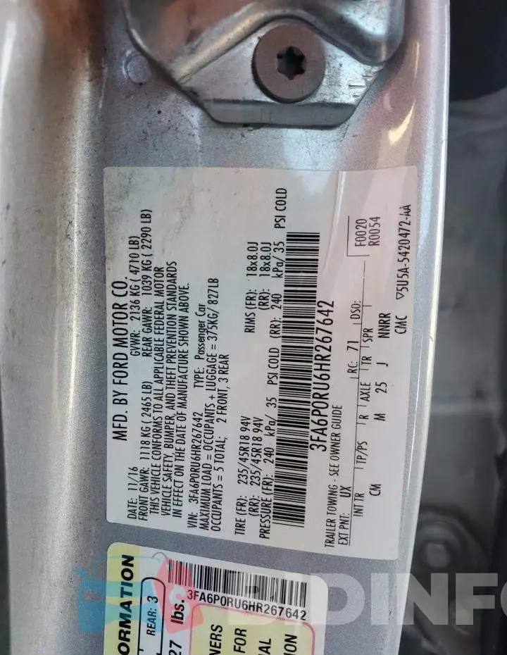 3FA6P0RU6HR267642 Photo# 13