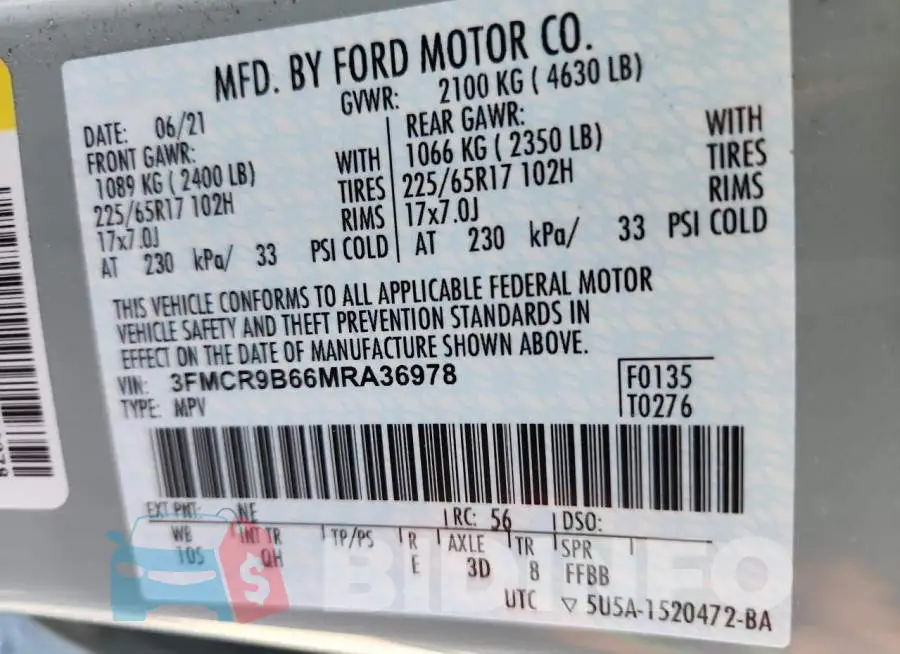 3FMCR9B66MRA36978 Photo# 13