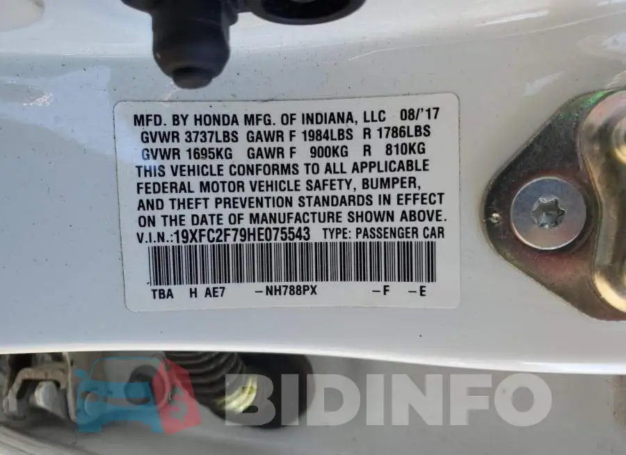 19XFC2F79HE075543 Photo# 12