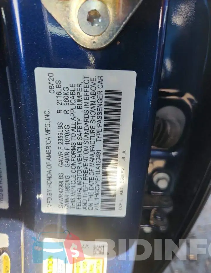 1HGCV1F11LA120491 Photo# 13