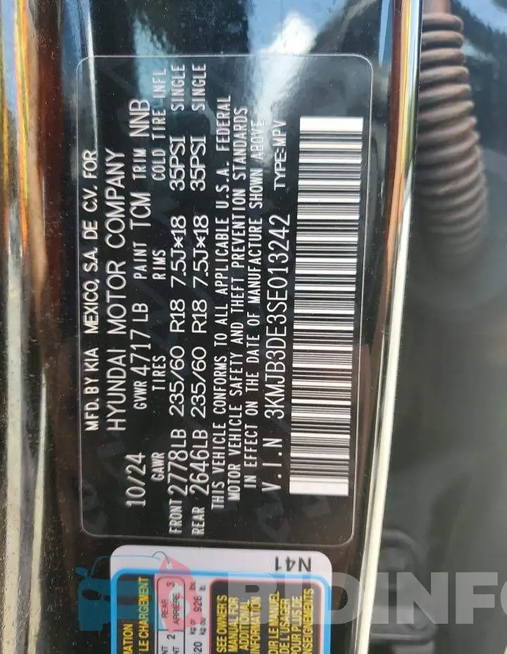 3KMJB3DE3SE013242 Photo# 13