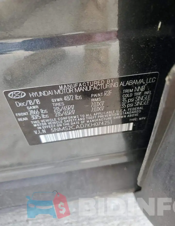 5NMS2CAD7KH074251 Photo# 13