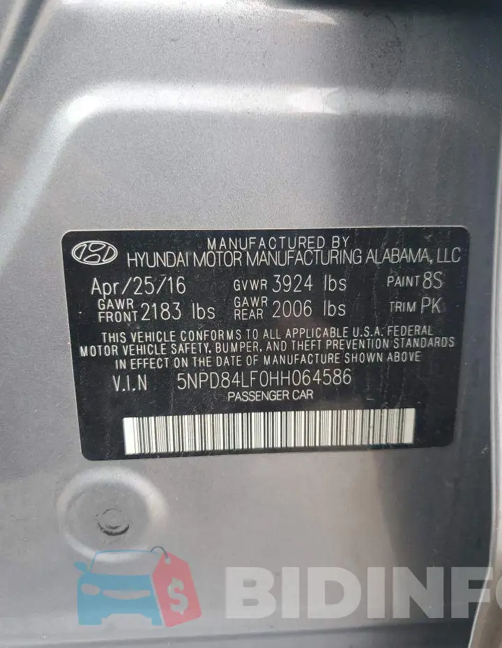 5NPD84LF0HH064586 Photo# 12