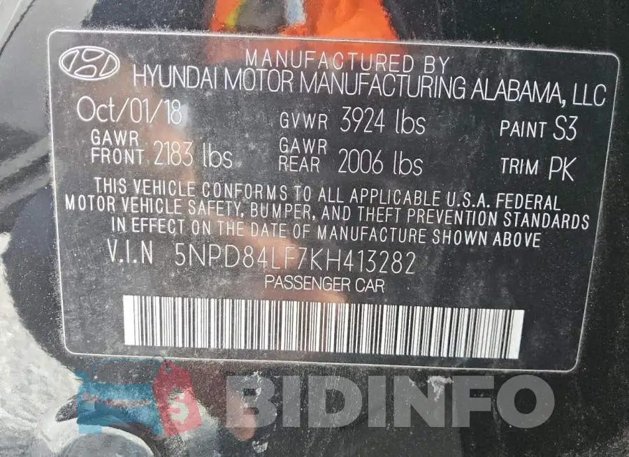 5NPD84LF7KH413282 Photo# 12