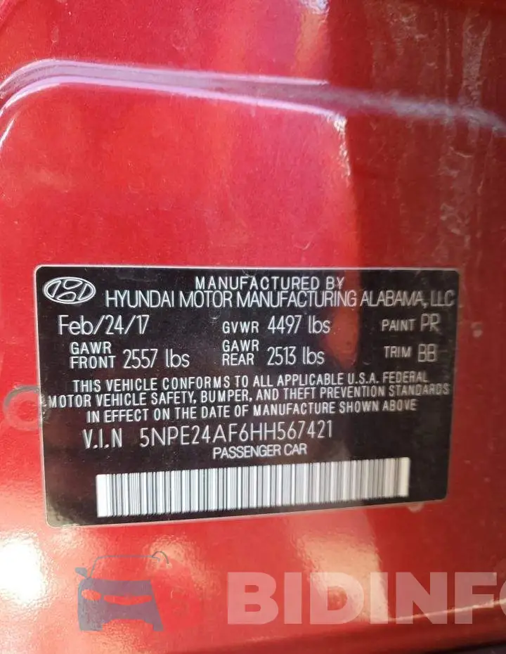 5NPE24AF6HH567421 Photo# 12