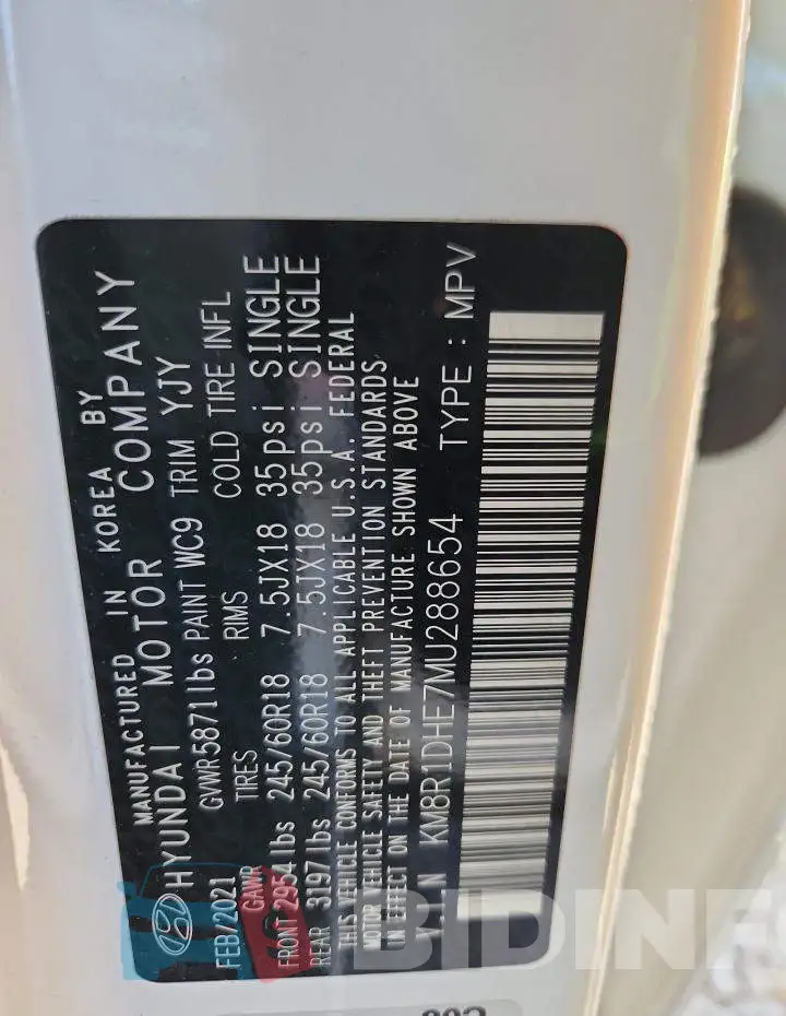 KM8R1DHE7MU288654 Photo# 13