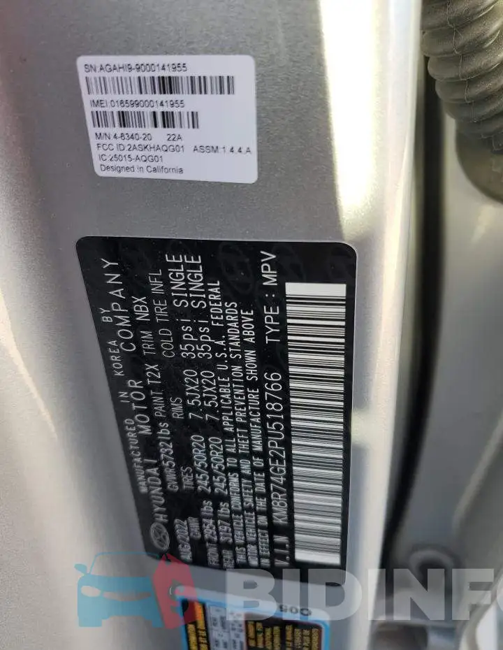KM8R74GE2PU518766 Photo# 14