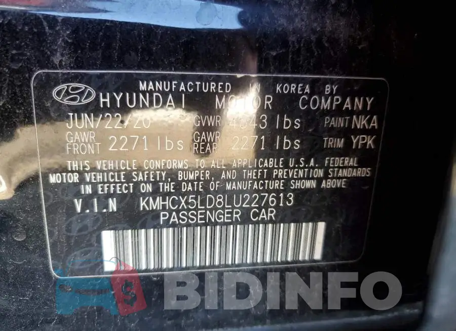 KMHCX5LD8LU227613 Photo# 13