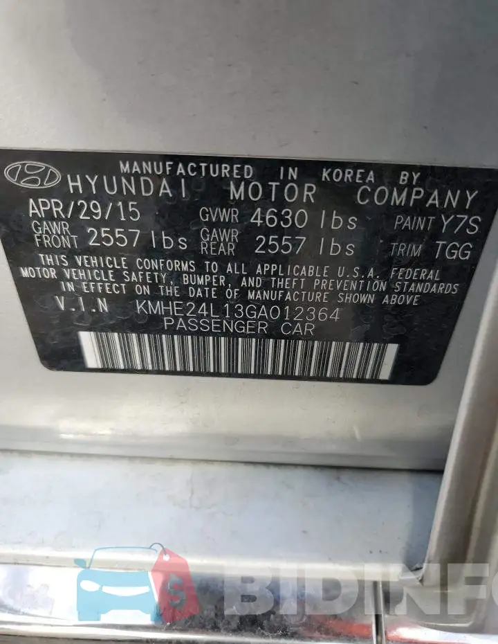 KMHE24L13GA012364 Photo# 12