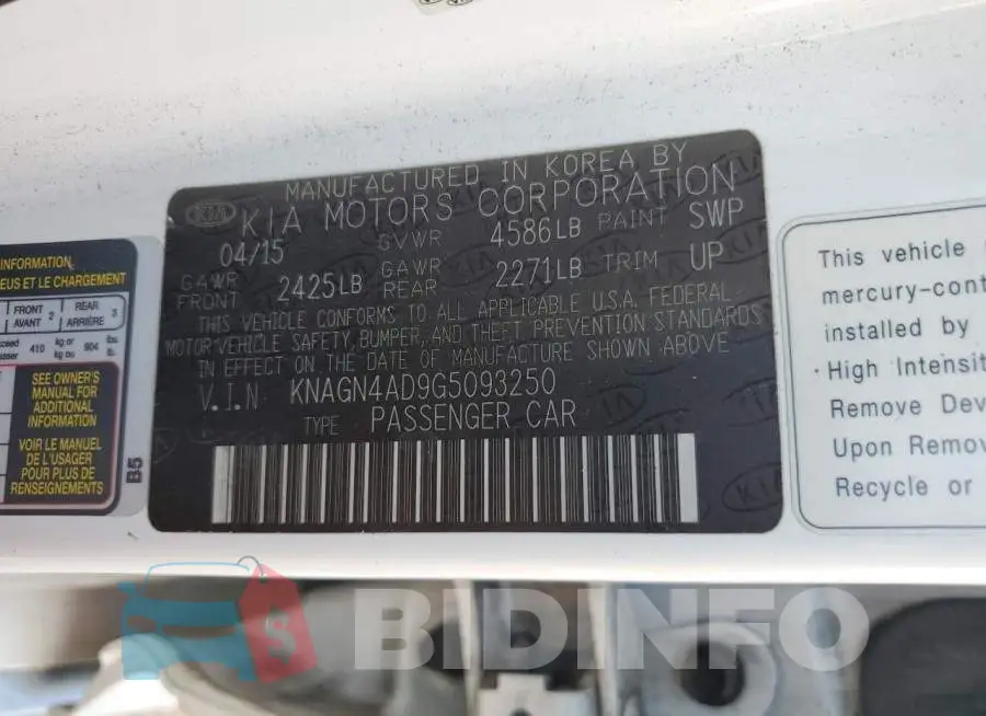 KNAGN4AD9G5093250 Photo# 12