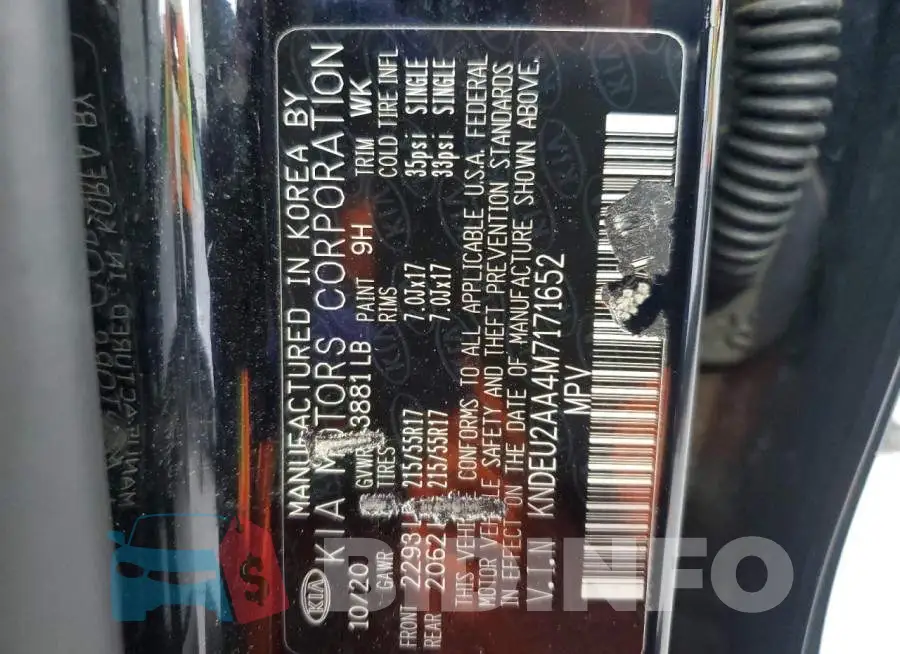 KNDEU2AA4M7171652 Photo# 13