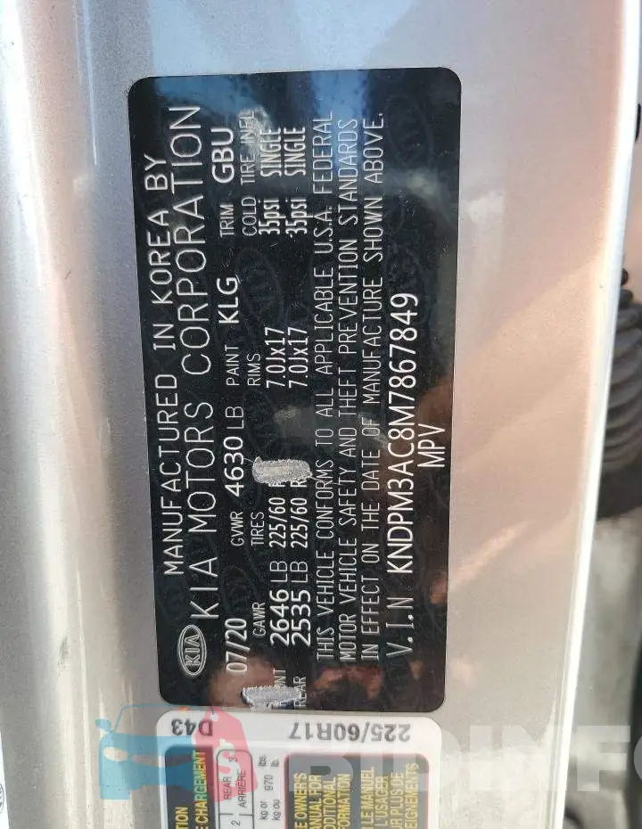 KNDPM3AC8M7867849 Photo# 14