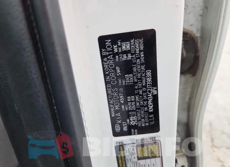 KNDPN3AC2J7398380 Photo# 13
