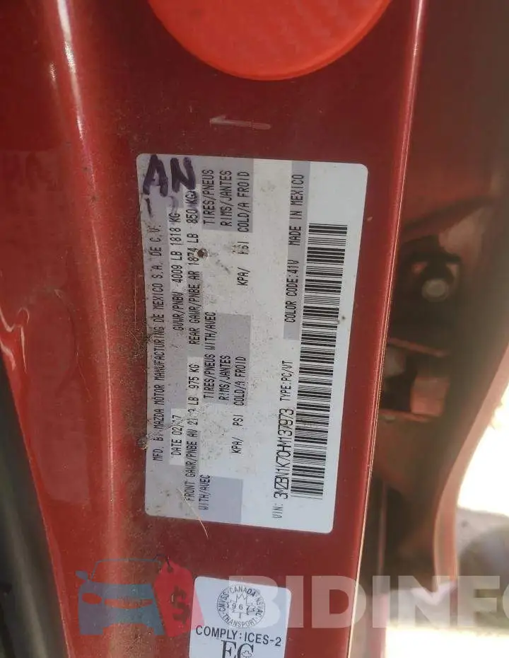 3MZBN1K70HM137973 Photo# 12