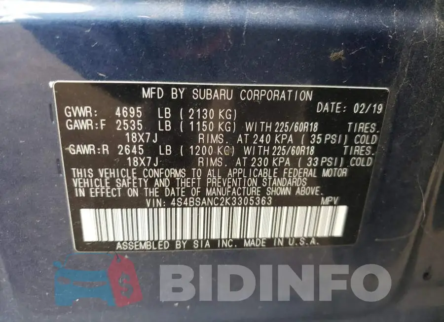 4S4BSANC2K3305363 Photo# 13